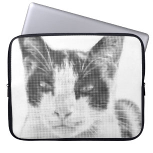 Dreifarbenkatze Halftone Laptopschutzhülle