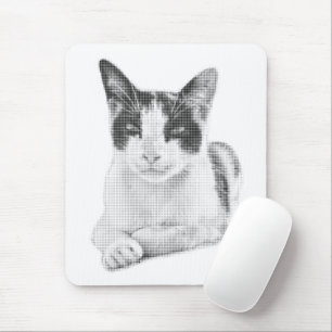 Dreifarbenkatze Halftone Mousepad