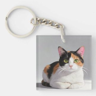 Dreifarbenkatze-Schlüsselanhänger Schlüsselanhänger