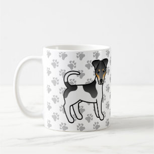Dreifarbig glatter Fox Terrier Süßer Cartoon-Hund Kaffeetasse