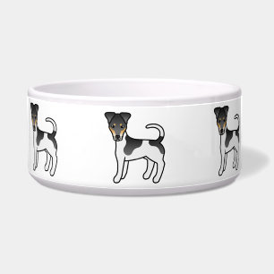 Dreifarbig glatter Fox Terrier Süßer Cartoon-Hund Napf