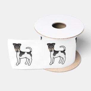 Dreifarbig glatter Fox Terrier Süßer Cartoon-Hund Satinband