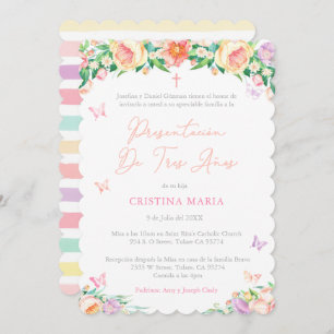 Dreifarbige Präsentation der Mädchen, Presentación Einladung