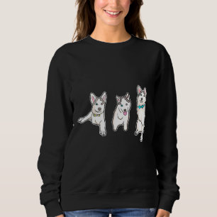 Dreifarbige Tripod Husky Pup Mochi Sweatshirt