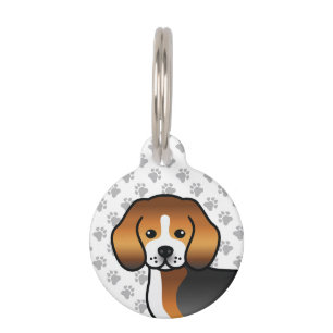 Dreifarbiger Beagle Cartoon Hund & Haustier-Info Haustiermarke