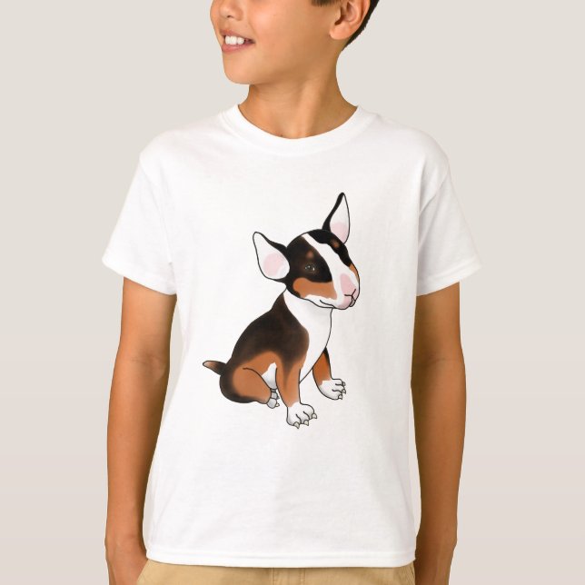 Dreifarbiger-Bull-Terrier-T - Shirt (Vorderseite)