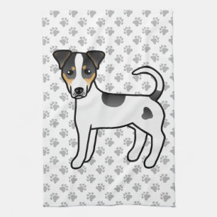 Dreifarbiger glatthaariger Parson-Russell-Terrier- Geschirrtuch