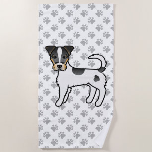 Dreifarbiger rauhaariger Parson-Russell-Terrier-Hu Strandtuch