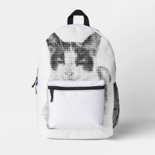 Dreifarbiges Katze Halftone Bedruckter Rucksack