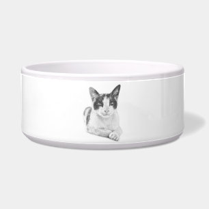 Dreifarbiges Katze Minimal Halftone Napf