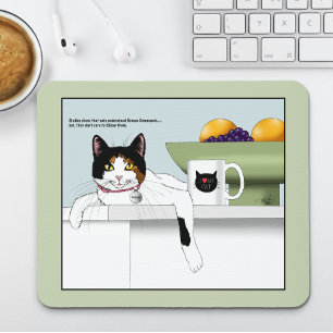 Dreifarbiges Katzengesicht Katzenküche Mousepad