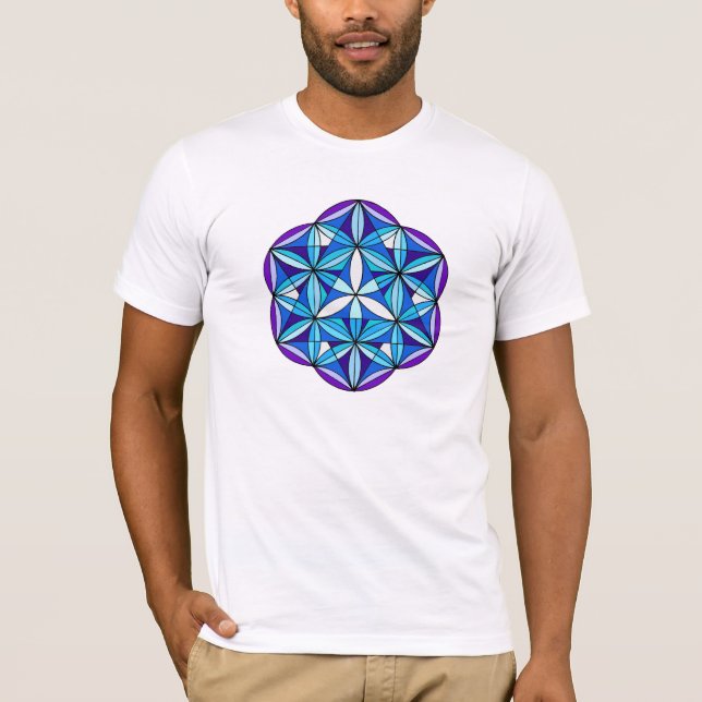 Dreiheits-Blumen-kurzer Hülsen-T - Shirt (Vorderseite)