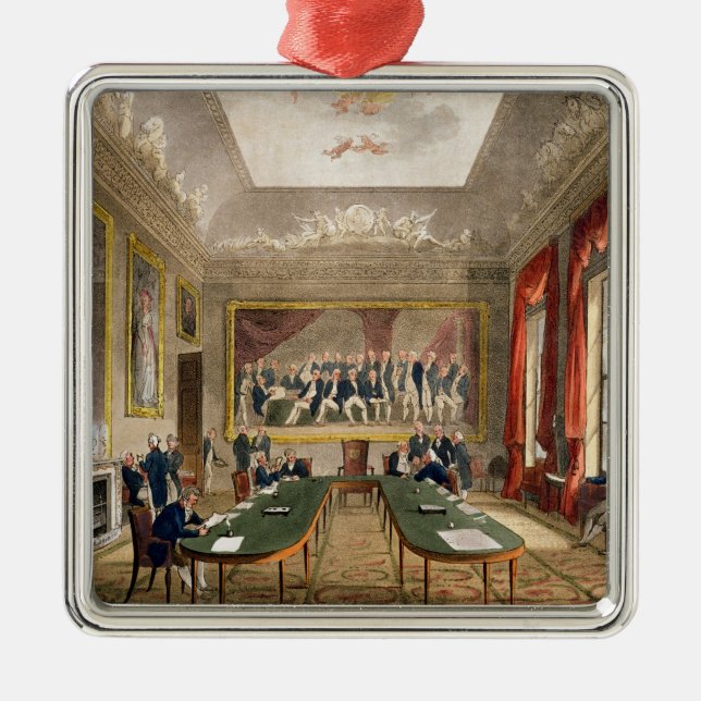 Dreiheits-Haus Silbernes Ornament (Vorne)