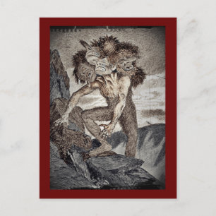Dreiköpfiges Monster Postkarte
