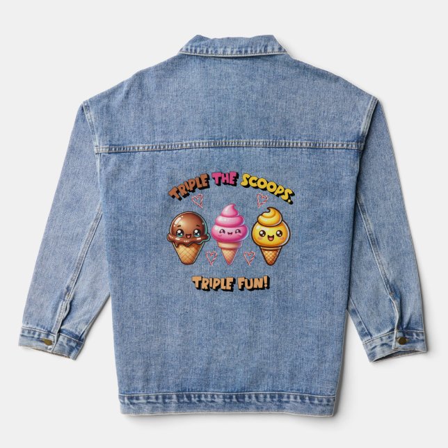 Dreimal die Scoops, Triple Fun! Jeansjacke (Rückseite)