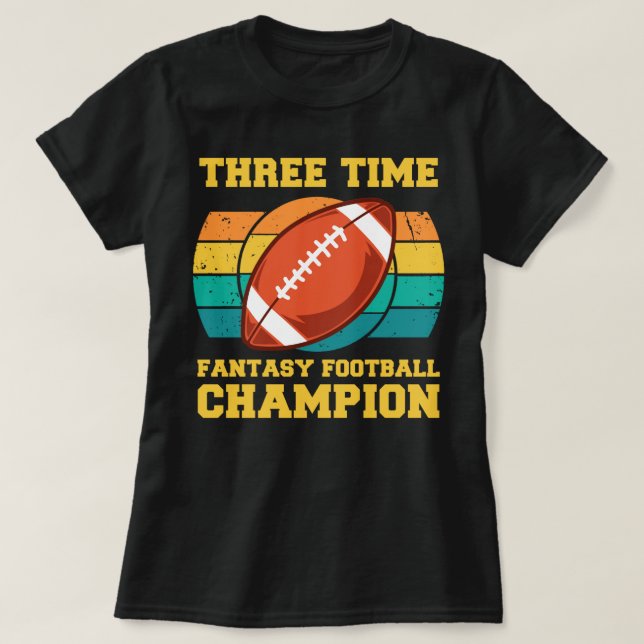 Dreimal Fantasy Football Champion T-Shirt (Design vorne)