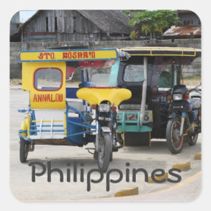 Dreiräder Quadratischer Aufkleber