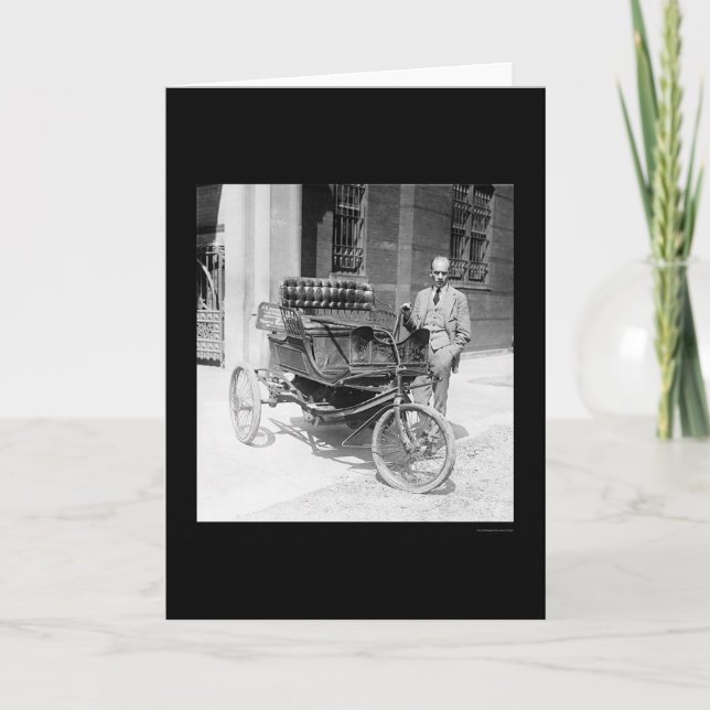 Dreirädriges Auto-erster Preis 1924 Karte (Vorderseite)