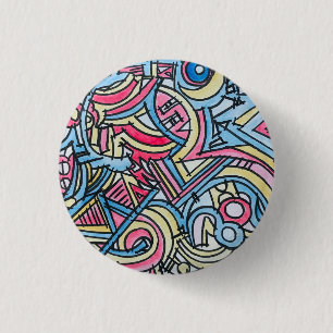 Dreiring-Zirkus-Moderne geometrische Kunst Button