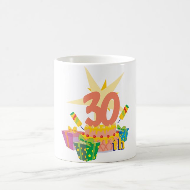 dreißig Jahre feiern jung Kaffeetasse (Mittel)