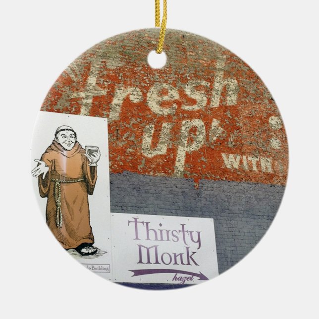 Dreißiger Mönch, Asheville, Dreißiger Mönch Weihna Keramik Ornament (Vorne)