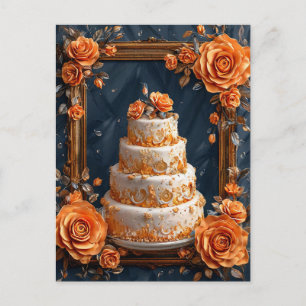 Dreistufige dekorierte Torte Luxus-Feier 🎂🌸 Postkarte
