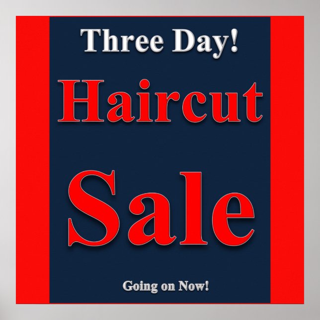 Dreitägige Haircut-Verkauf Poster Matte (Vorne)