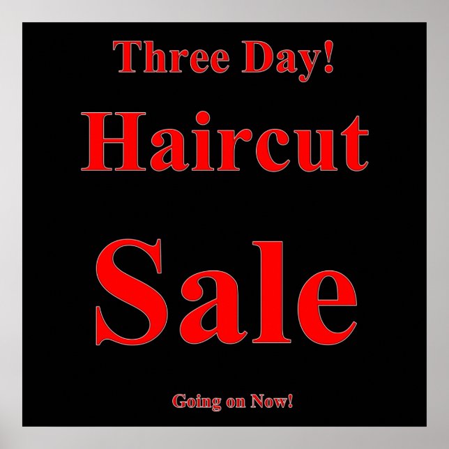 Dreitägige Haircut-Verkauf Poster Matte (Vorne)