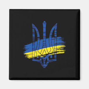 Dreizack der ukrainischen Flagge Patriotisches ukr Magnet