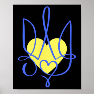 Dreizack-Wappen Ukraine Geschenk Herz Poster