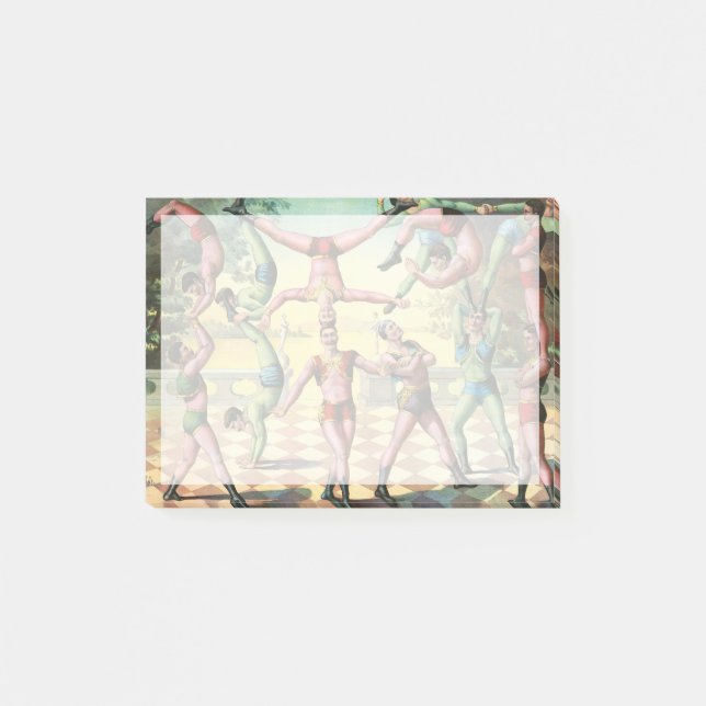 Dreizehn Männer machen Akrobatik Post-it Klebezettel (Vorderseite)