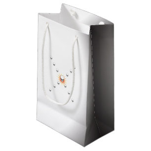 Dreizehn Skulls Eerie Orange Sunburst Cross Kleine Geschenktüte