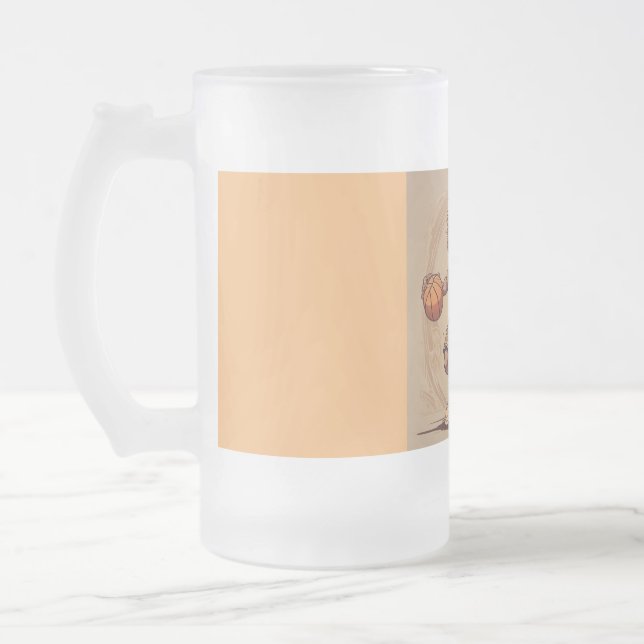 Dreizeiger Mattglas Bierglas (Links)