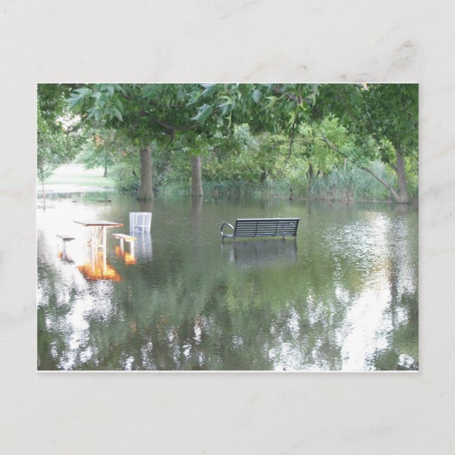 Drenched Bench Foto Postkarte (Vorderseite)