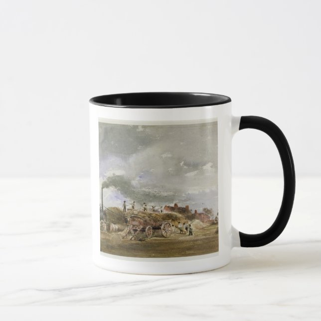 Dreschender Mais (Bleistift u. w/c auf Papier) Tasse (Rechts)