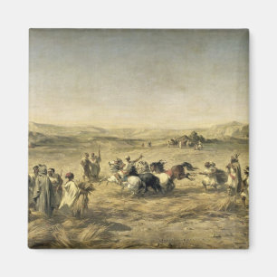 Dreschender Weizen in Algerien, 1853 Magnet