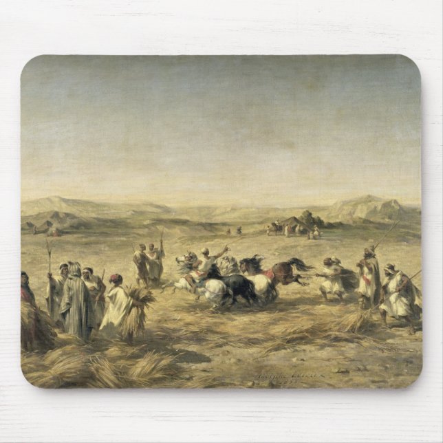 Dreschender Weizen in Algerien, 1853 Mousepad (Vorne)