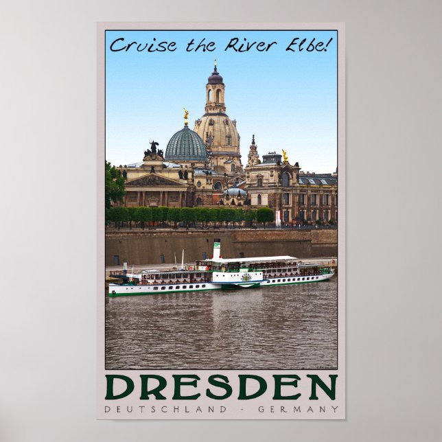 Dresden - Auf der Elbe Poster (Vorne)