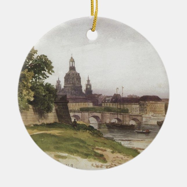 Dresden. Brücke des Augusts durch Iwan Shishkin Keramik Ornament (Vorne)