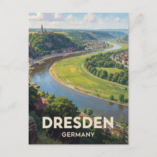Dresden Deutschland Flussufer Reise  Postkarte