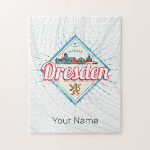 Dresden Deutschland Sachsen Retro Skyline Vintag