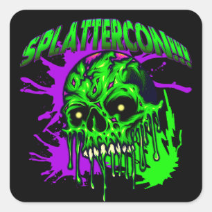 Dresden Fans SplatterCon Quadratischer Aufkleber