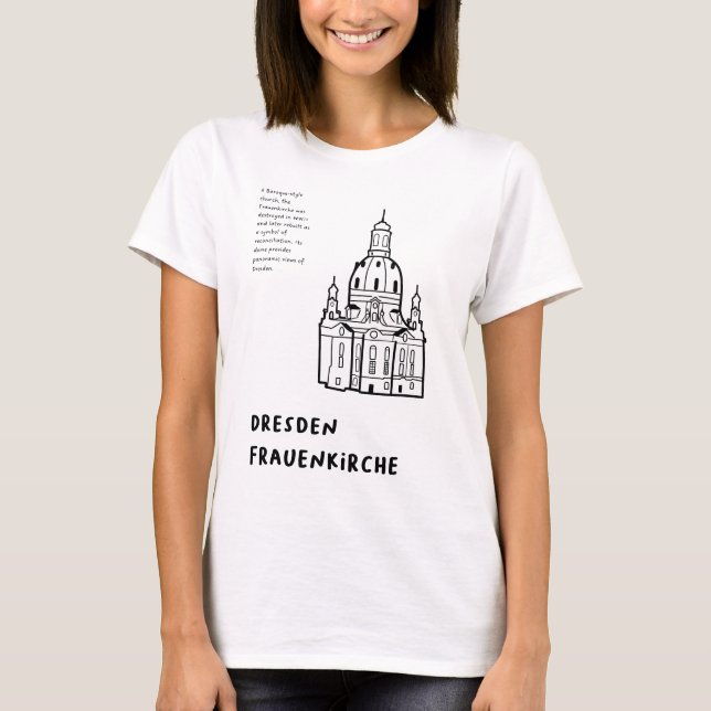 Dresden Frauenkirche, Deutschland | Minimalistisch T-Shirt (Vorderseite)