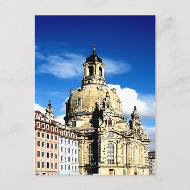 dresden frauenkirche Geschichte und Stadt Postkarte (Vorderseite)