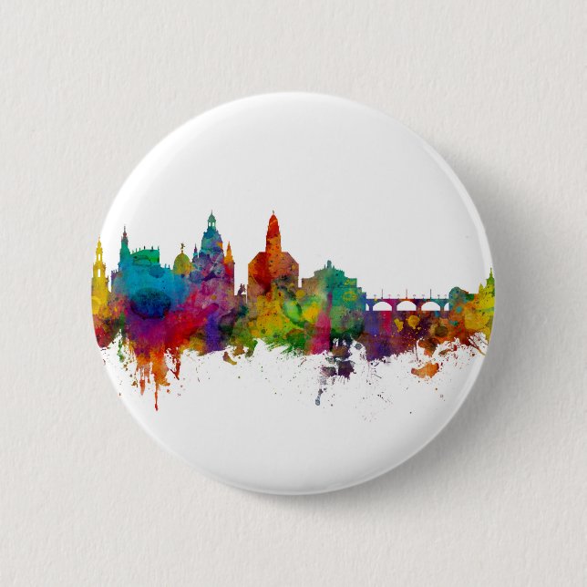 Dresden Germany Skyline Button (Vorderseite)