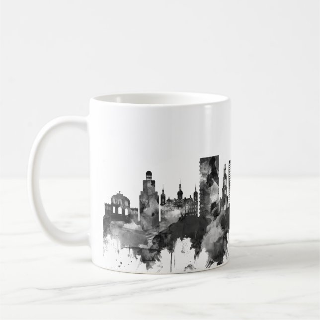 Dresden Germany Skyline BW Kaffeetasse (Links)
