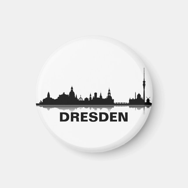 Dresden Skyline Kühlschrank Magnet (Vorne)