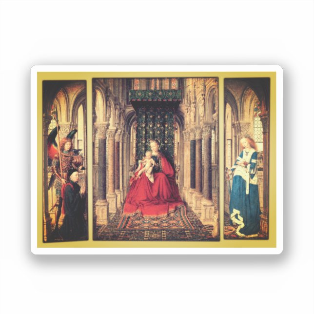 Dresden Triptych (von Jan van Eyck, 1437) Aufkleber (Vorderseite)
