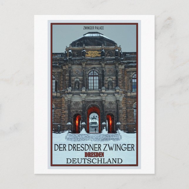 Dresden - Zwinger Palace Winter P Postkarte (Vorderseite)