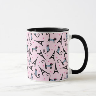 Dresdfarbene Katze im französischen Stil mit Eiff Tasse